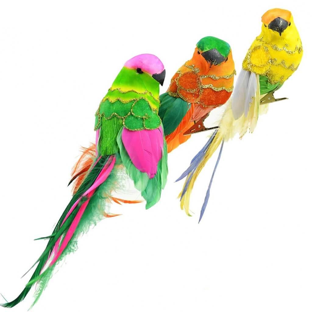 Fancy Tail Parrot on Clip 9in