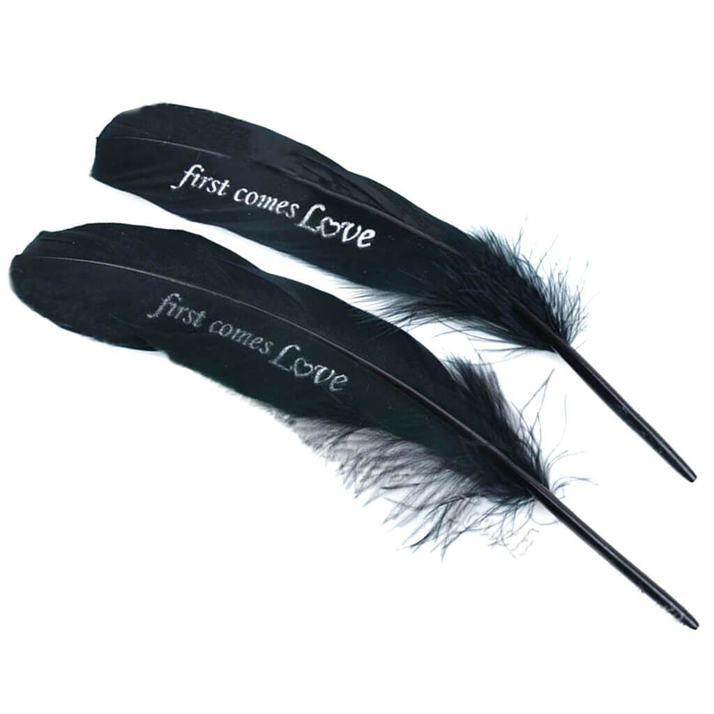 Statement Goose Round Feathers &quot;First Comes Love&quot;