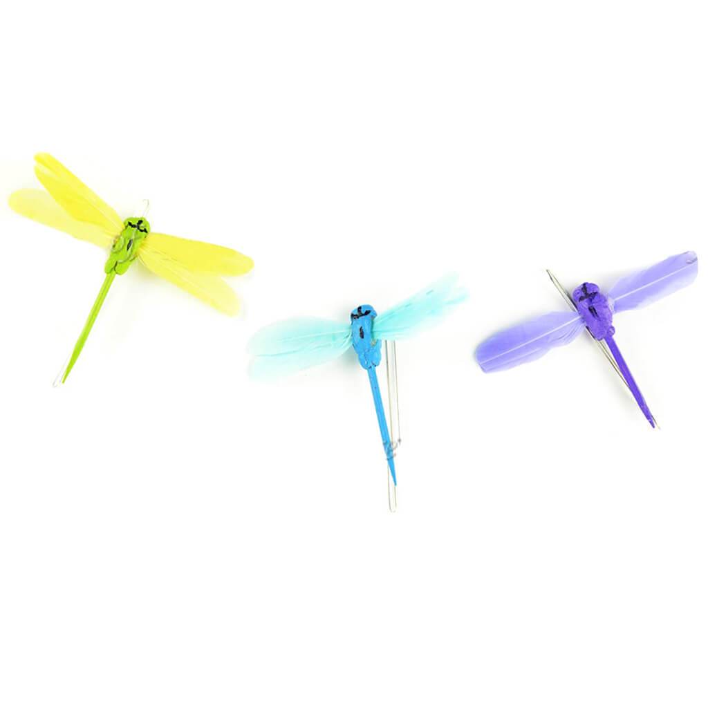 Dragonflies on wire 2.25&quot; 2pc