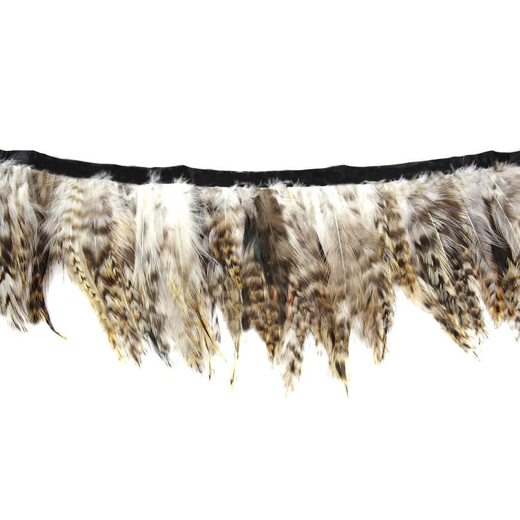 Stitched Gray Chinchilla Hackle Feathers 1yd