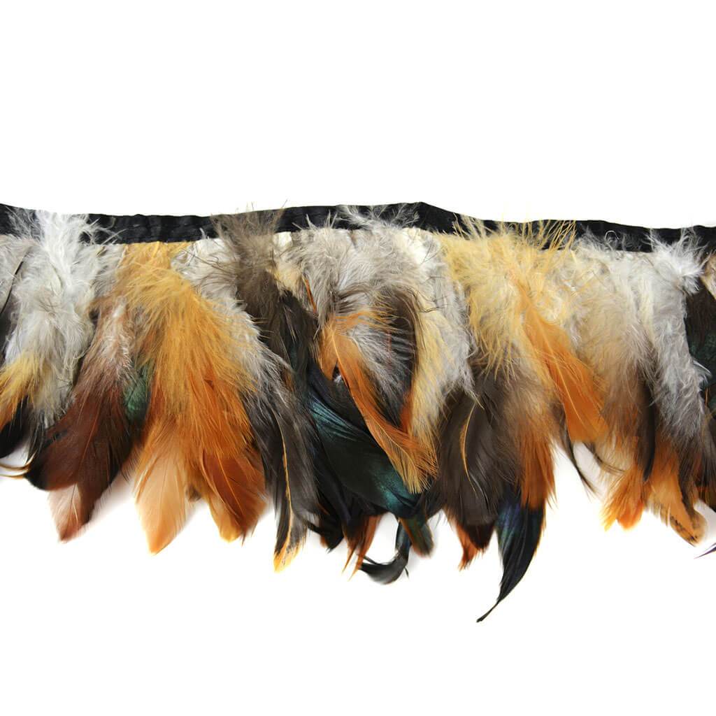 Stitched Half-Bronze Schlappens Feathers 1yd