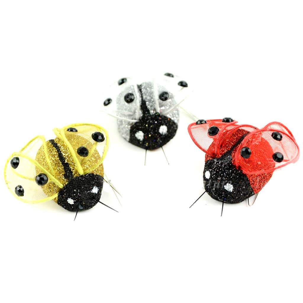 Glitter Lady Bug Assortment  1.25in