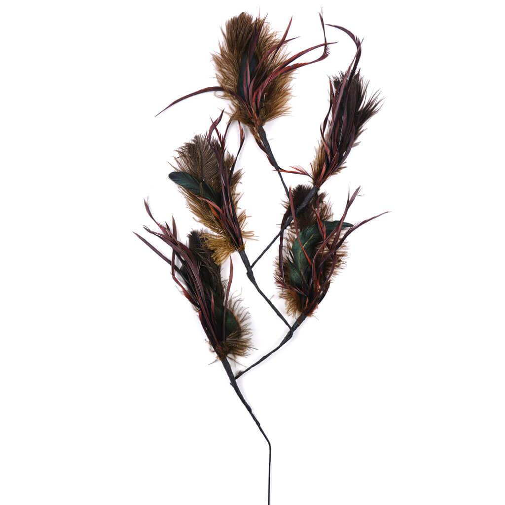 Feather Floral Spray Stem 30in  Ostrich with Goose Biots