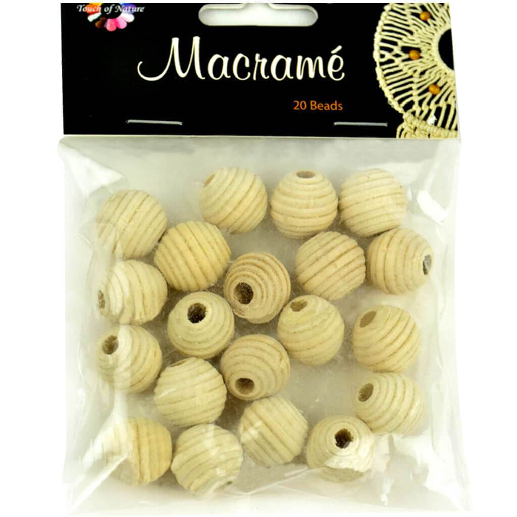 Barrel Shaped Macramé Beads 20pcs White