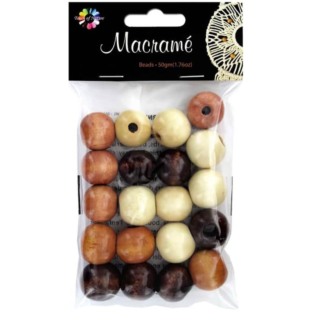 Mixed Assortment of Round Macrame Beads Various Colors 50g