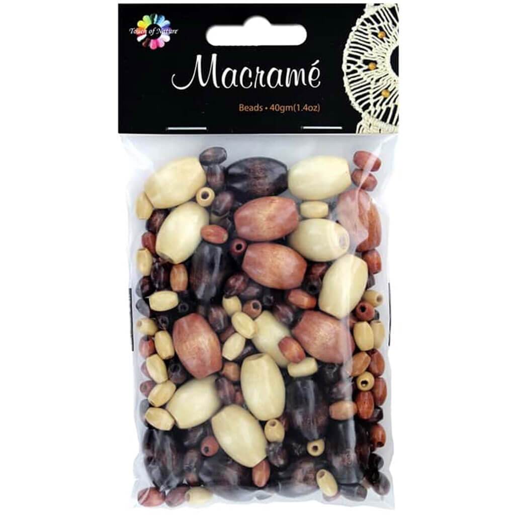 Mixed Assortment of Brown Macrame Beads Various Shapes &amp; Colors 40g