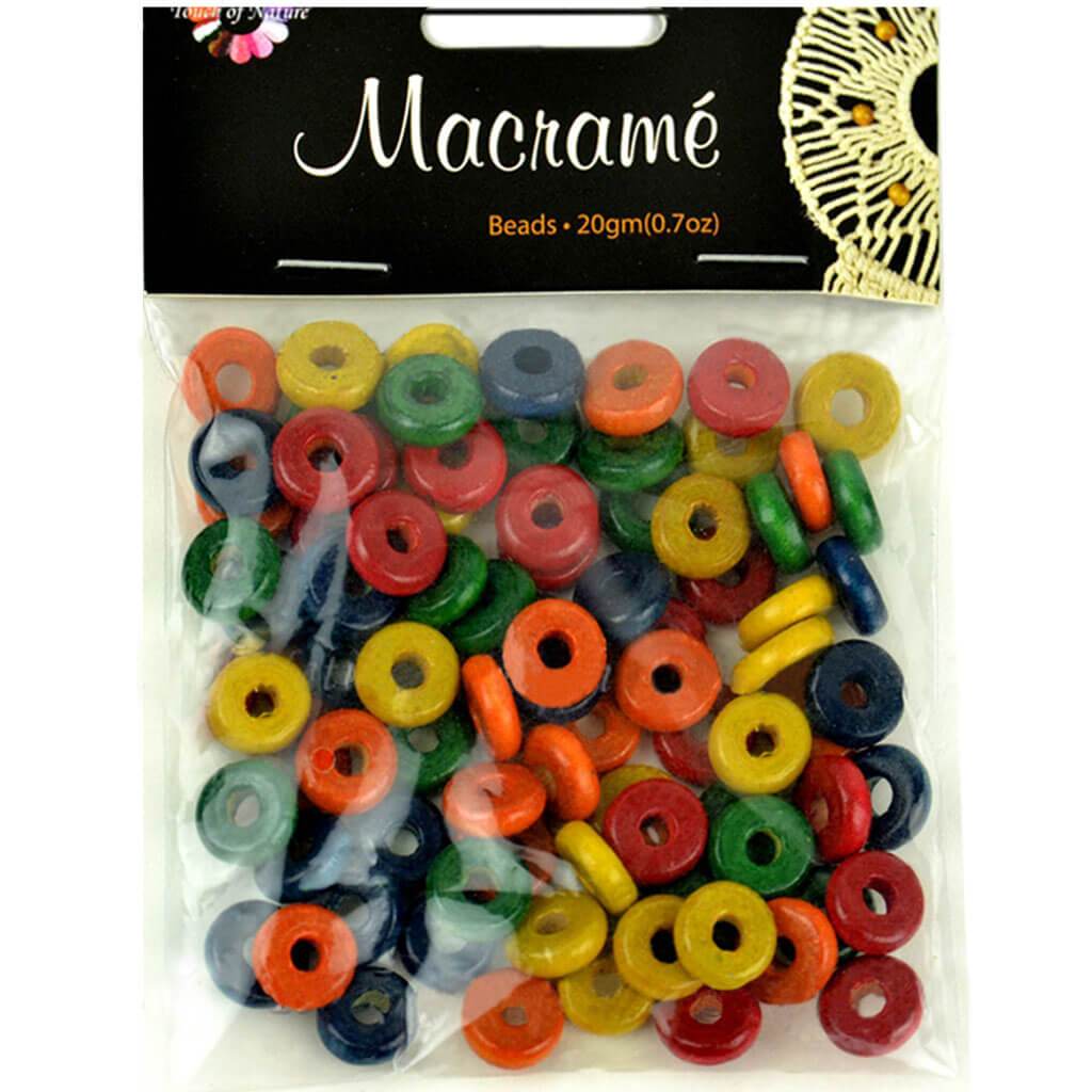 Mixed Flat Colored Macrame Beads 20g