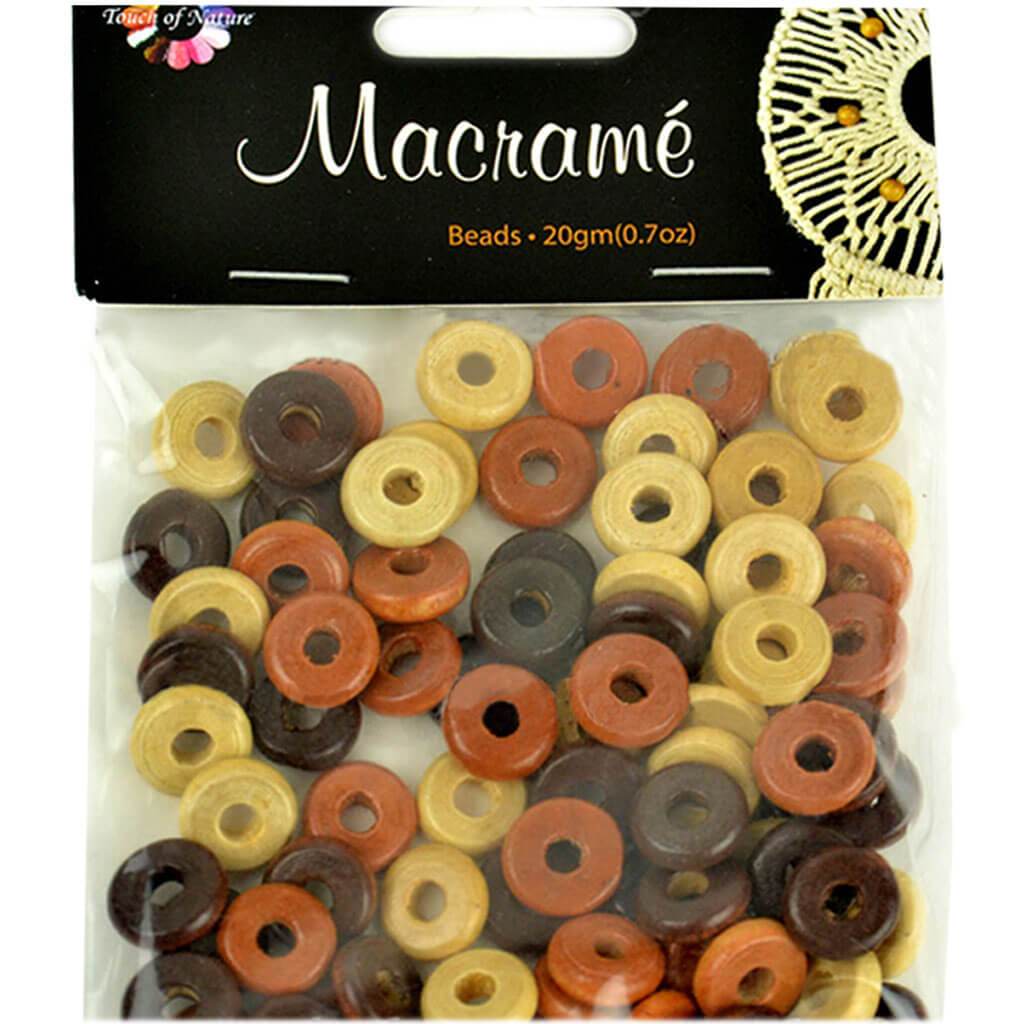 Mixed Flat Brown Macramé Beads 20g