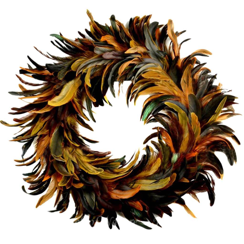 Hackle Feather Wreath 11.5in