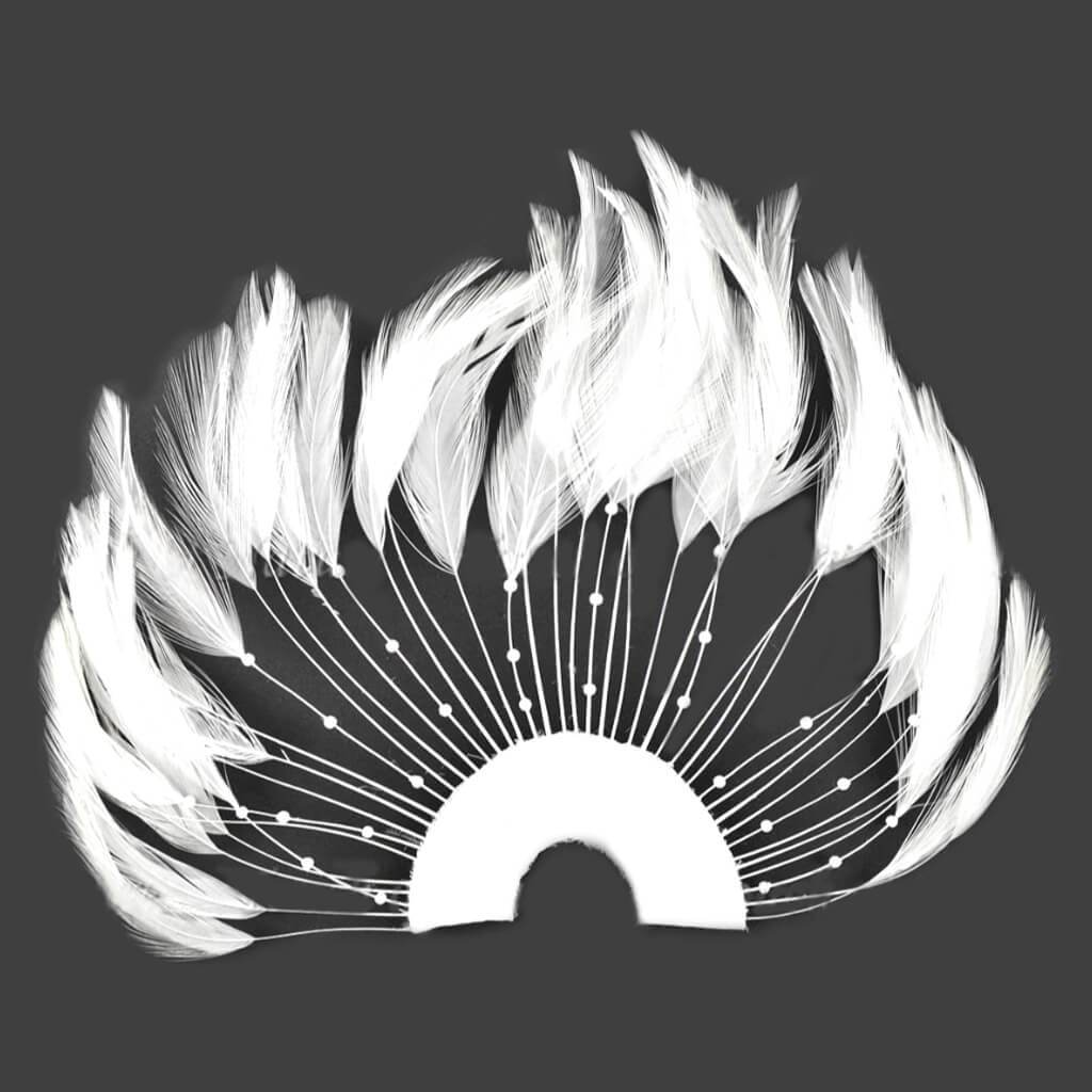 Hackle Half Plate 10in X 5.5in White