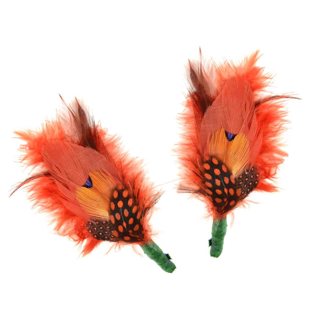 Feather Pick with Nylon Loop 4-5in Cinnamon/Burnt Umber