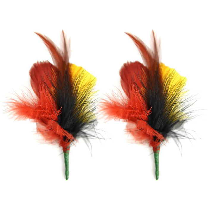Feather Pick with Nylon Loop 4-5" Cinnamon/Squash