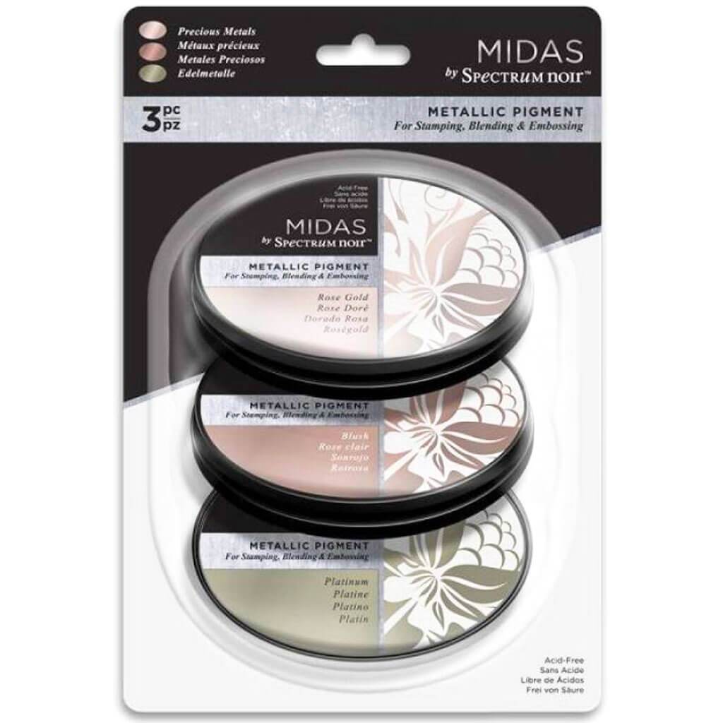 Spectrum Noir Metallic Pigment 3pc Inkpads - Antique Metals