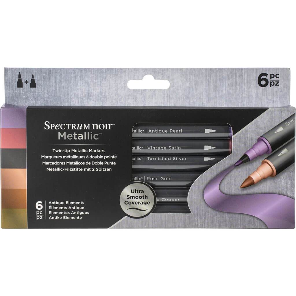 Spectrum Noir Metallic Markers 6pk Antique Elements
