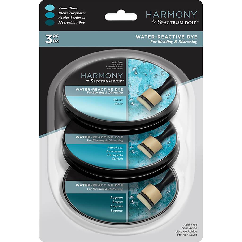 Harmony Water Reactive 3Pc Sn Ink Pad Aqua Blues