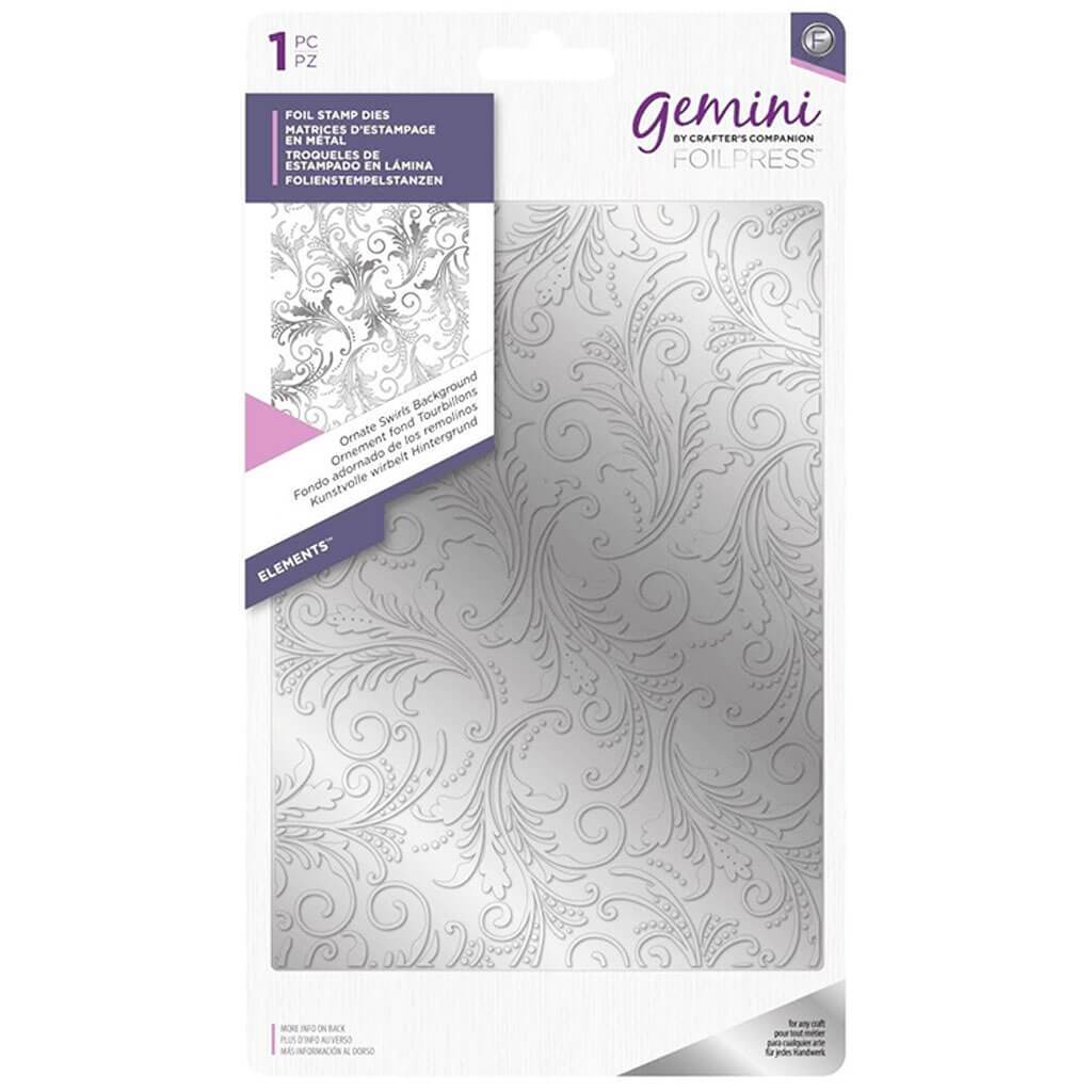 Gemini Foil Stamp Die Ornate Swirls Background