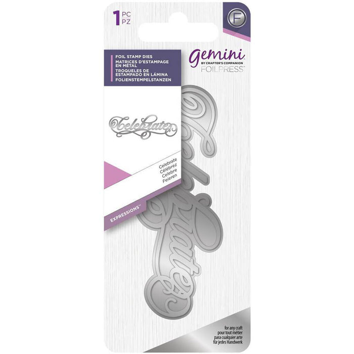 Gemini Foil Stamp Word Die Celebrate
