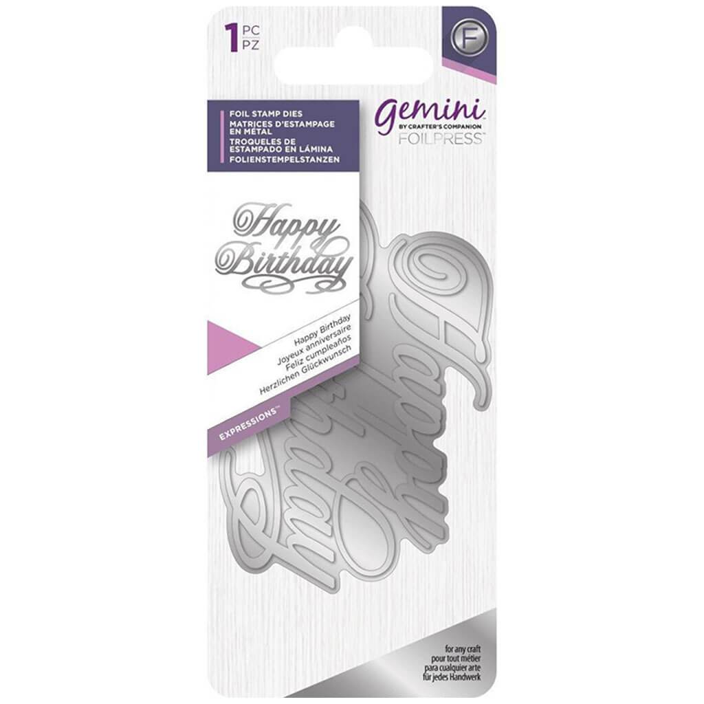 Gemini Foil Stamp Word Die Happy Birthday