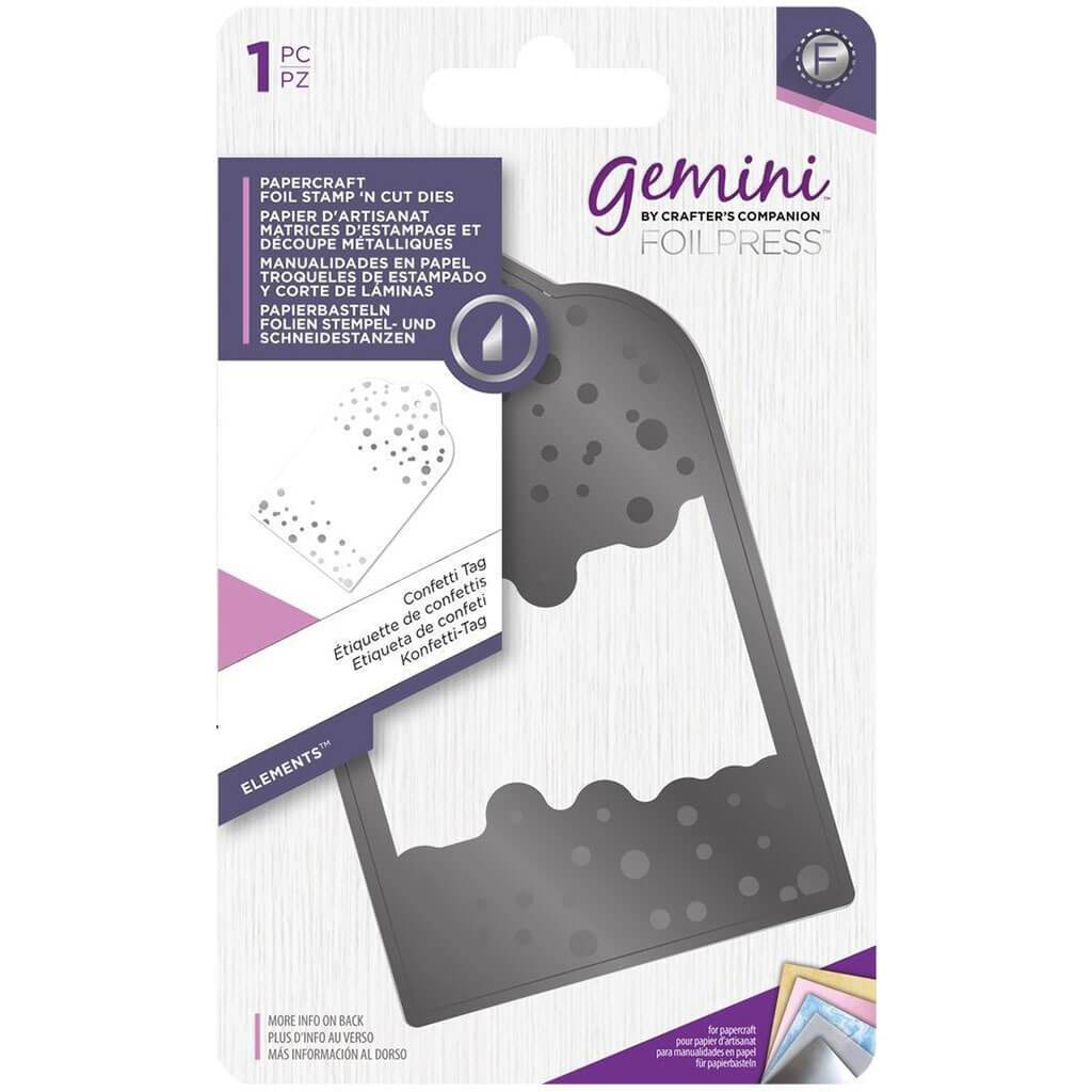 Gemini Foil Stamp â€?N’ Cut Die Confetti Tag