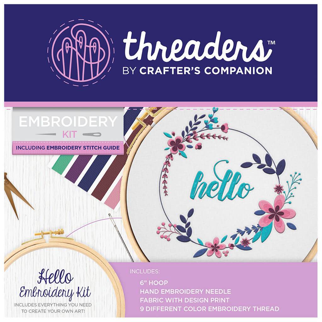 Embroidery Threaders Kit Hello