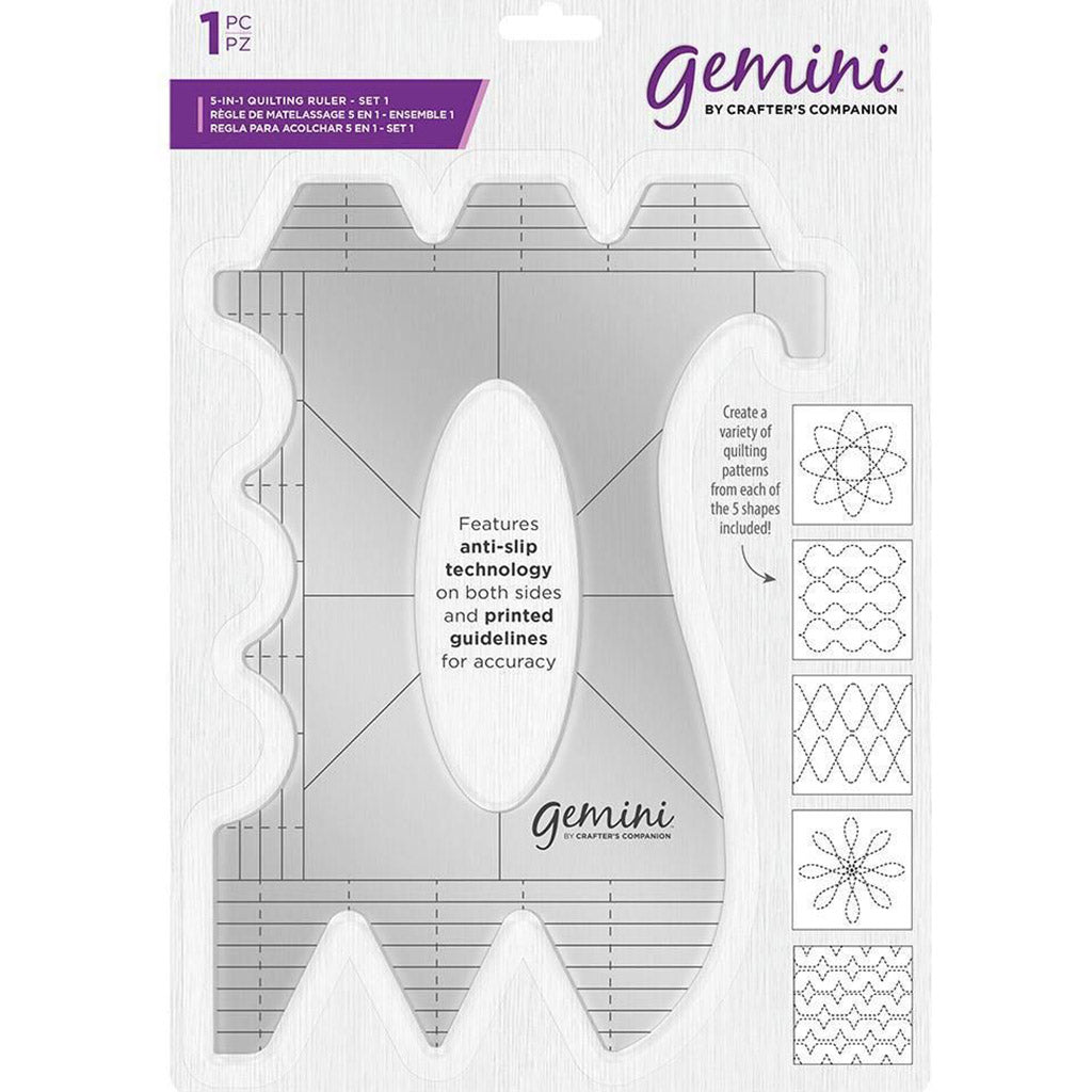 Quilting Pattern Guides- Set1 Gemini 5-in-1