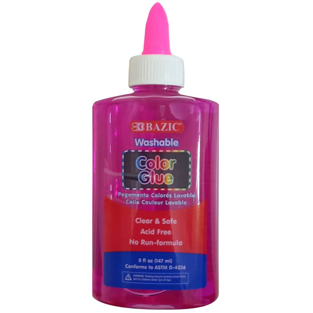 Washable School Glue Clear Color 5oz Pink