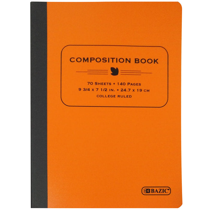 Poly Cover Composition Book C/R 70ct Orange