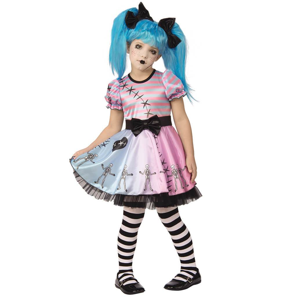 Kids Little Blue Skelly Child Costume Medium