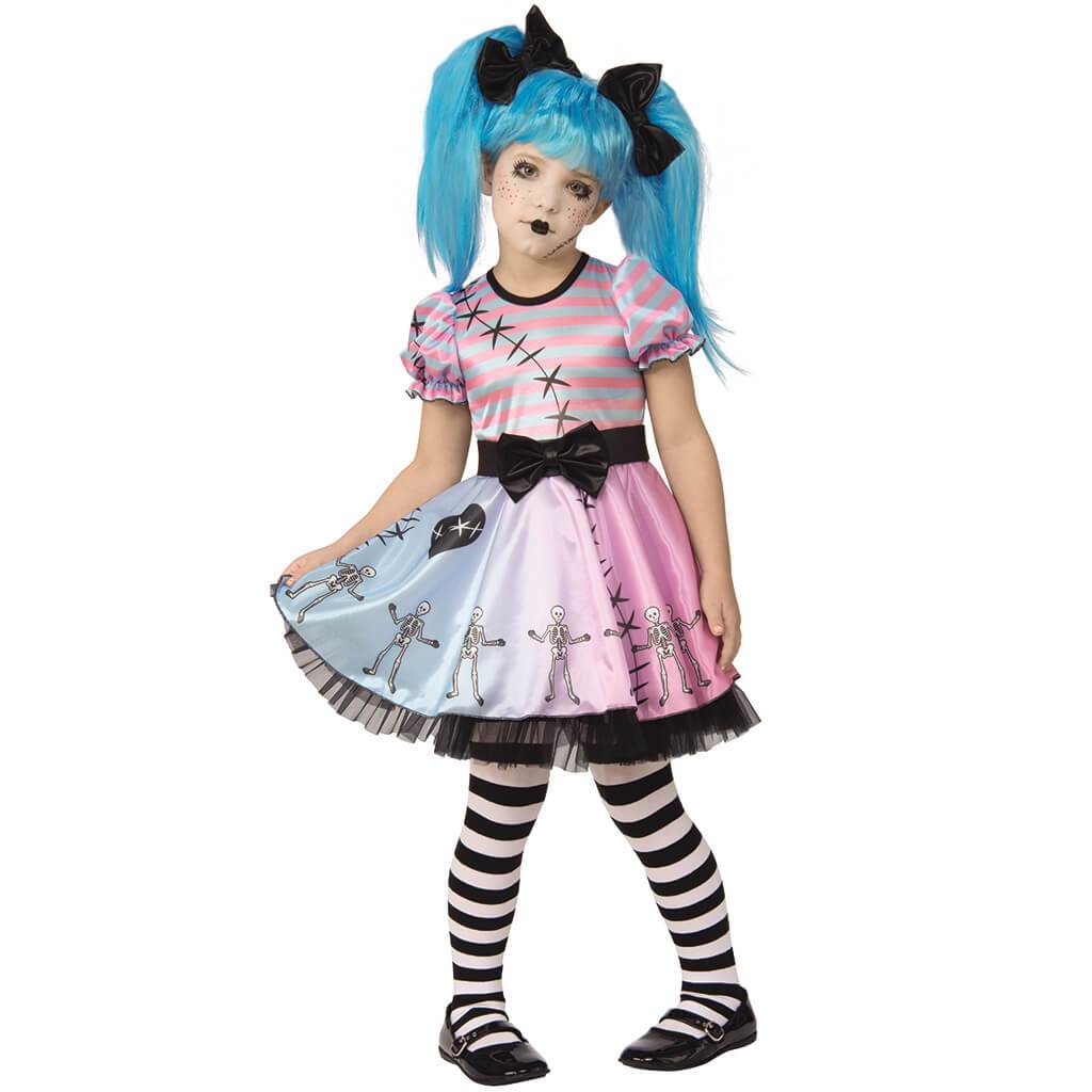 Kids Little Blue Skelly Child Costume Medium