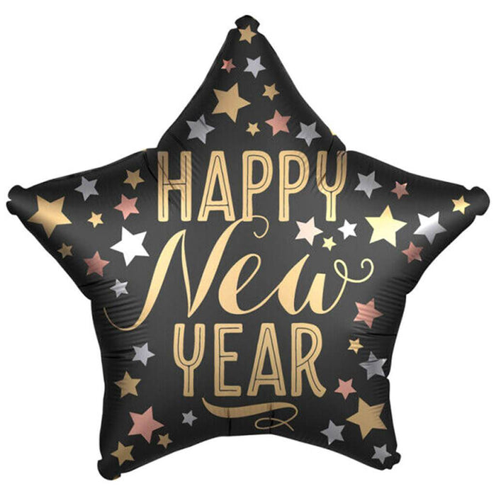 Foil Balloon Happy New Year with Stars 19in
