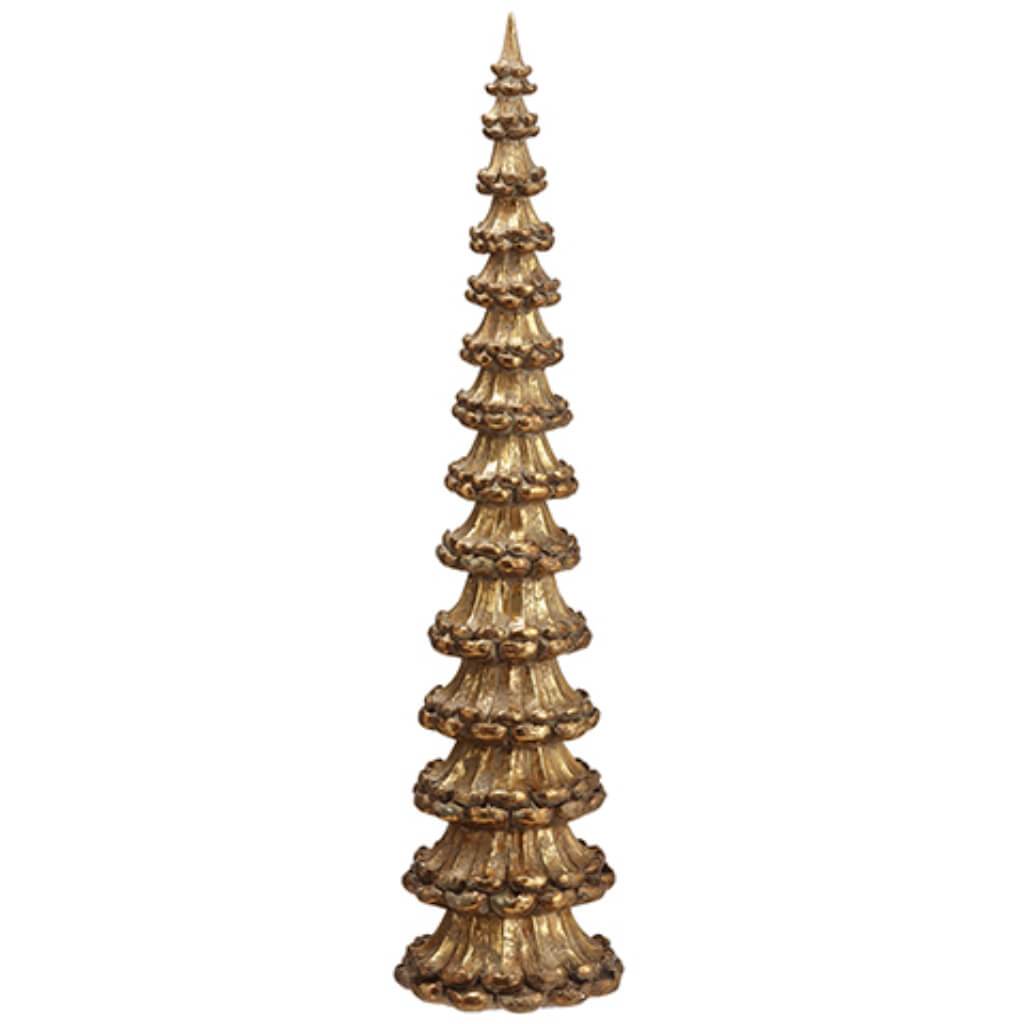 Cone Tree Table Top Antique Gold 19.5in