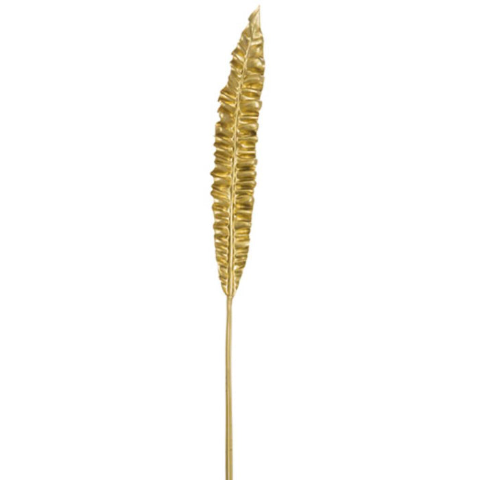 Metallic Bird's Nest Fern Spray Gold 39in