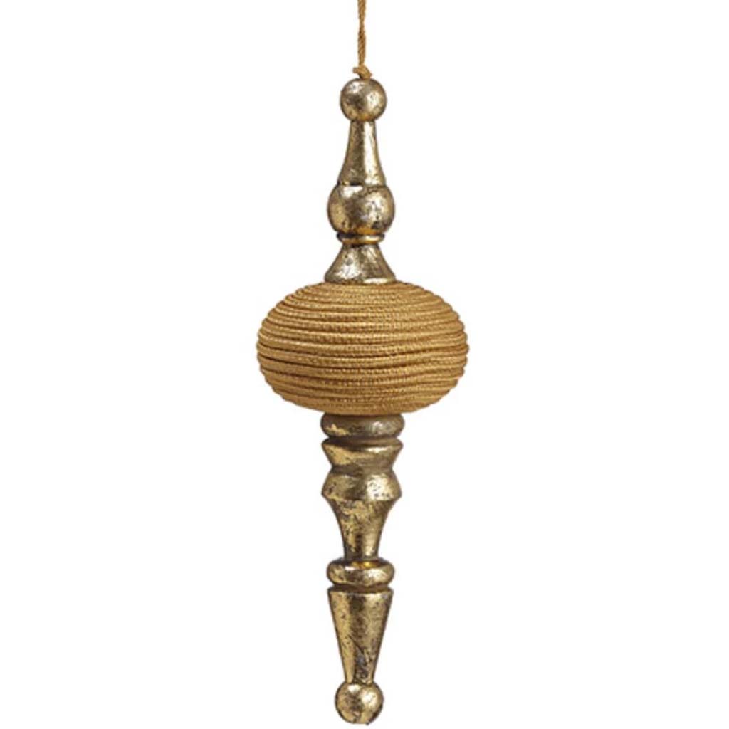 Braided Finial Ornament Antique Gold 13in