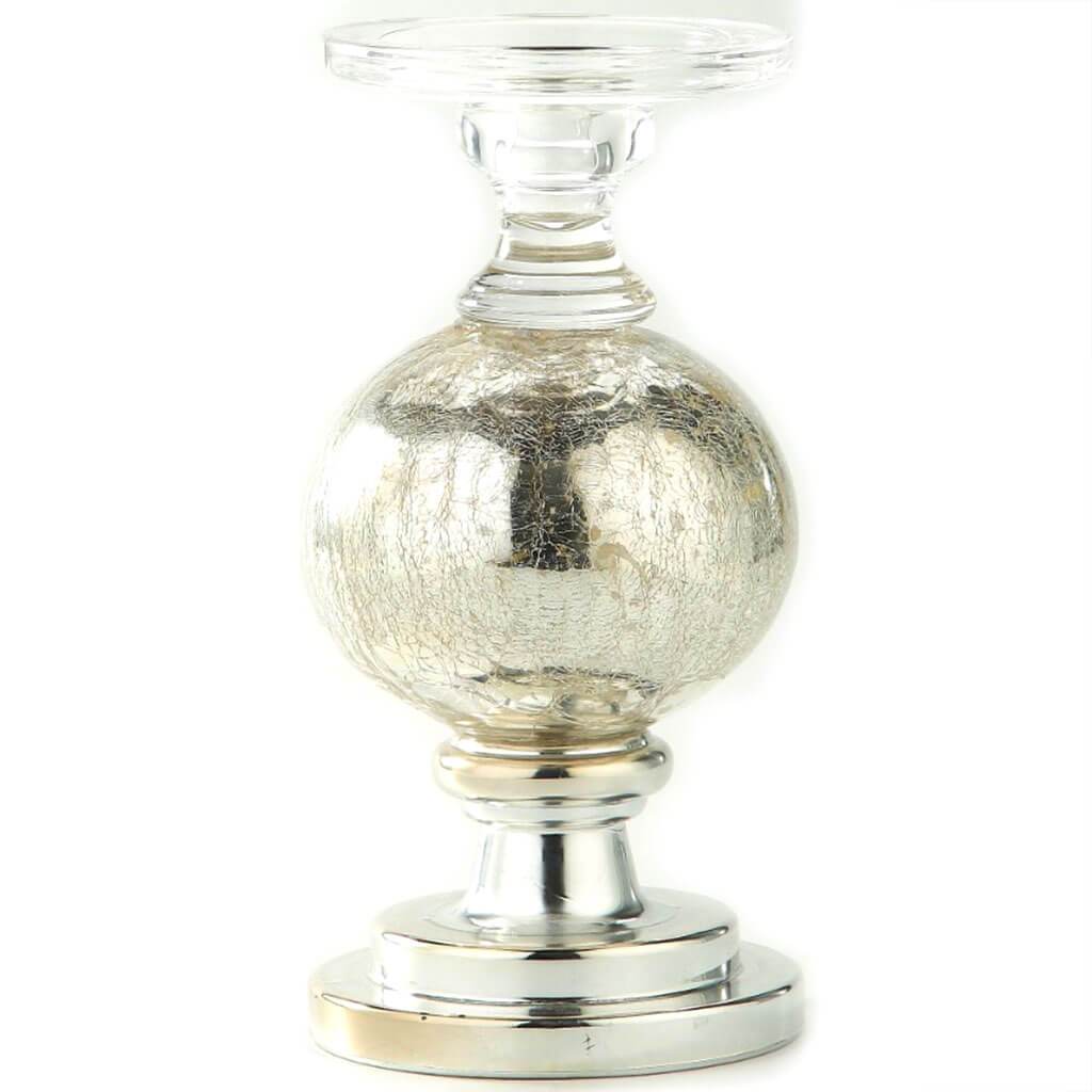 Silver Glass Accessory, H:10in D:4.5in