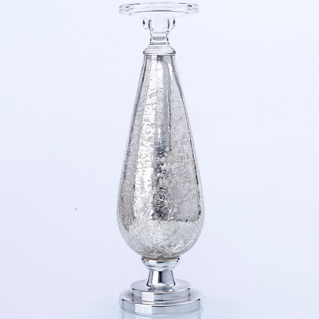 Silver Glass Accessory, H:16.5in D:4.5in