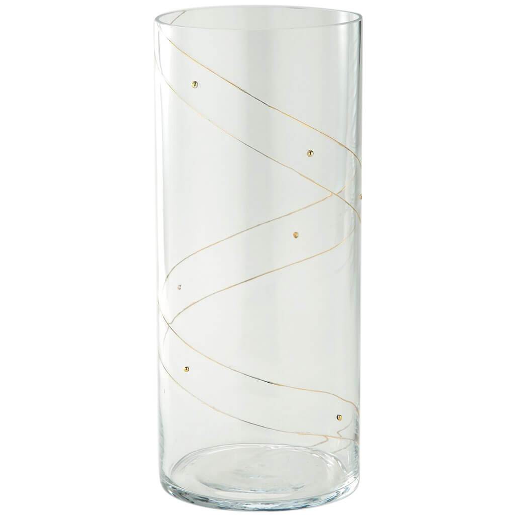 Clear Glass Vase H:14inD:6in