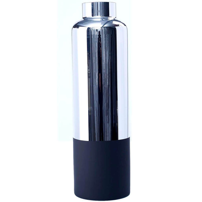 Silver Glass Vase H:19.5in D:6in