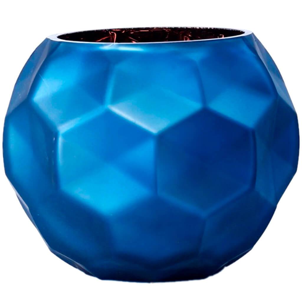 Blue Glass Vase H:4.5in D:5.5in