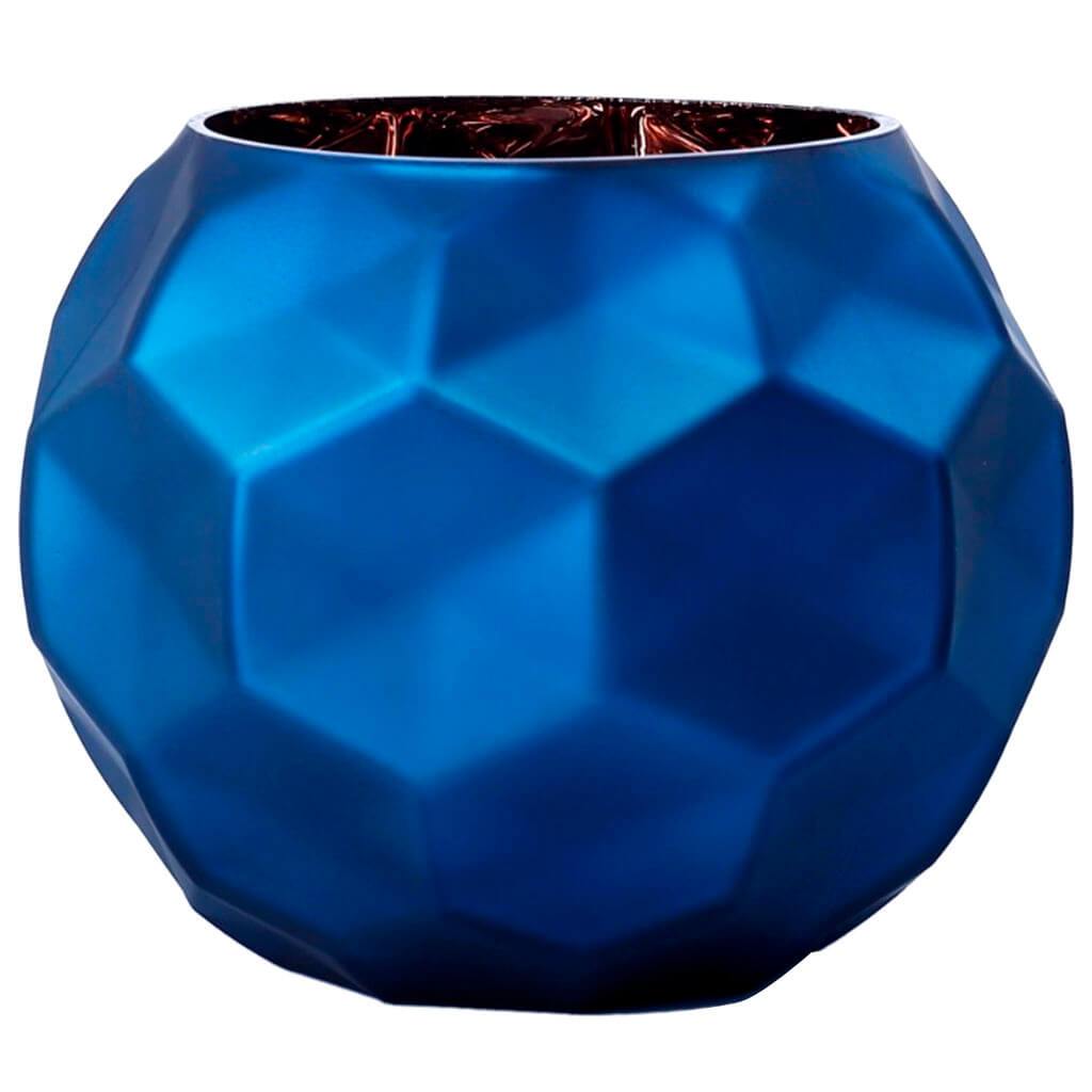 Blue Glass Vase H:5.5in D:7in