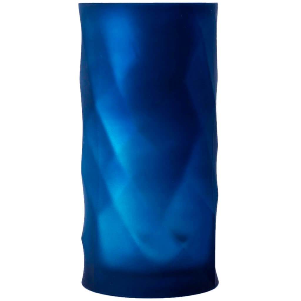 Blue Glass Vase H:8in D:4in