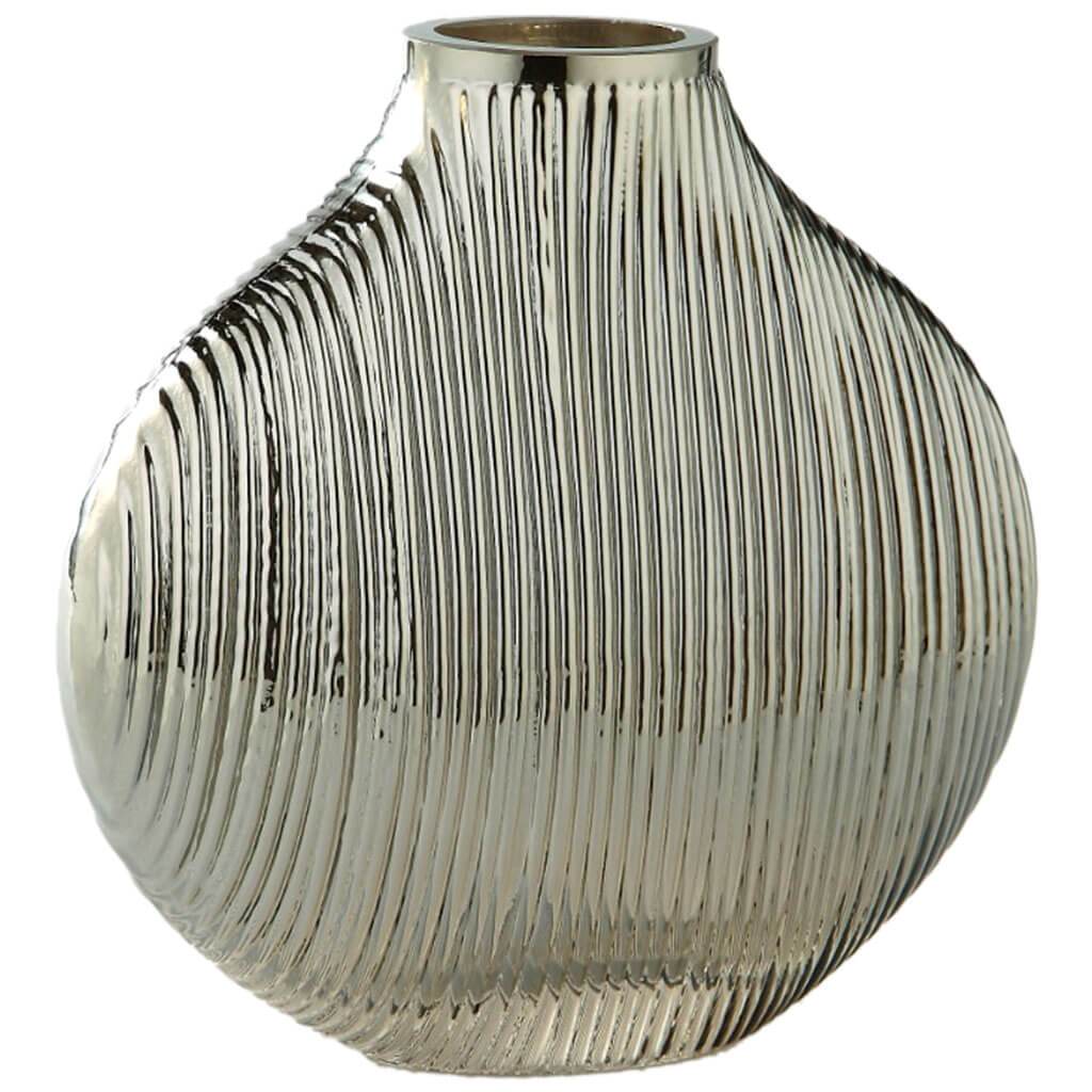 Nickle Glass Vase L:7in W:3.5in H:7in