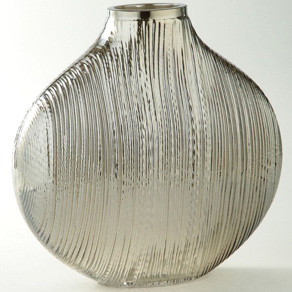 Nickle Glass Vase L:8.5in W:5in H:9.5in