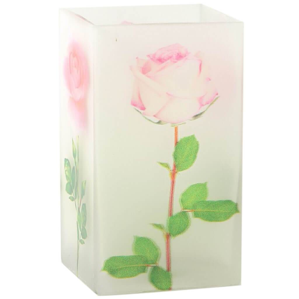 Square Glass Vase L:3.5inW:3.5inH:6.5in