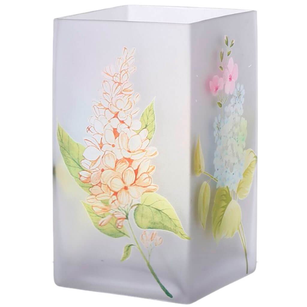 Square Glass Vase L:3.5inW:3.5inH:6.5in