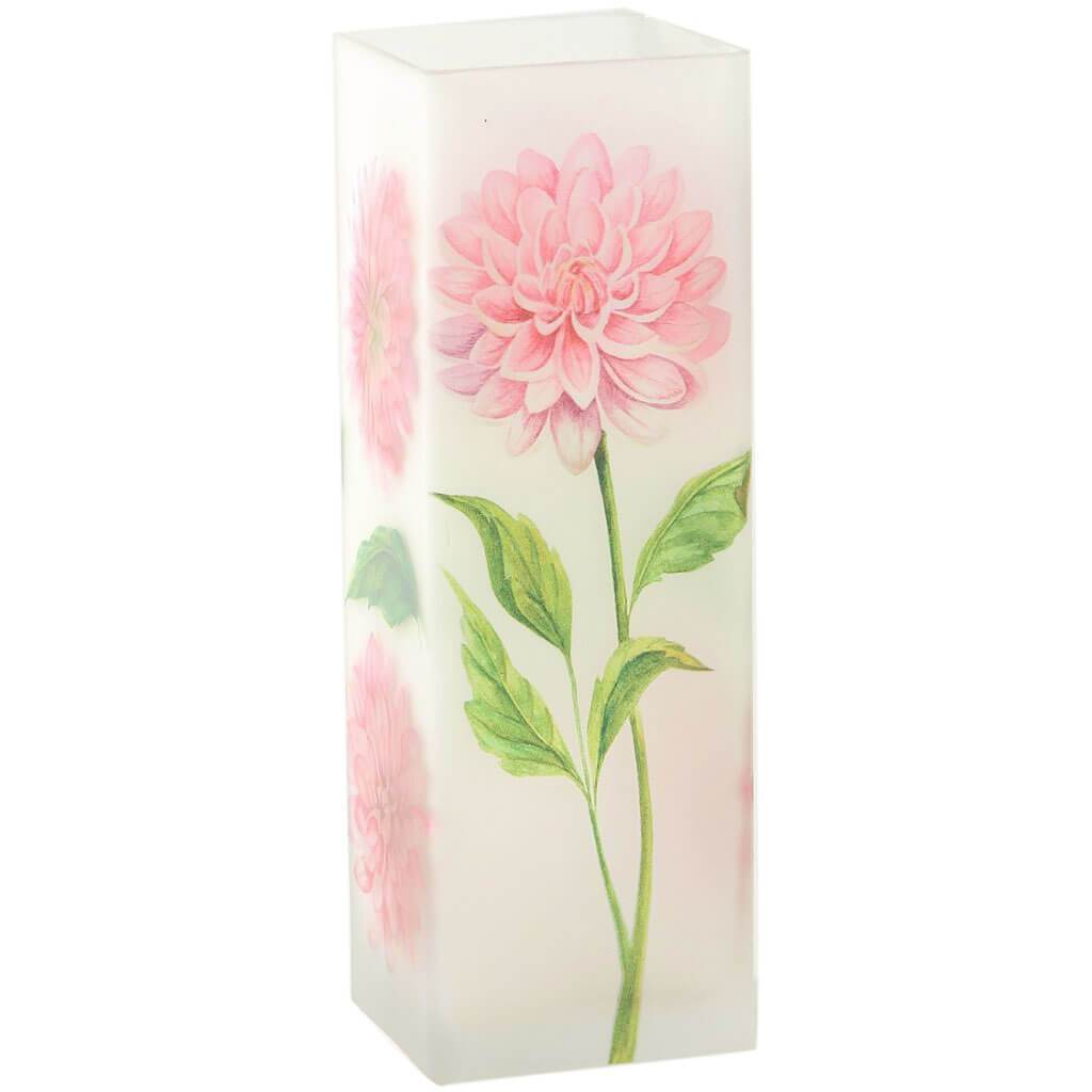 Square Glass Vase L:3.5in W:3.5in H:11in