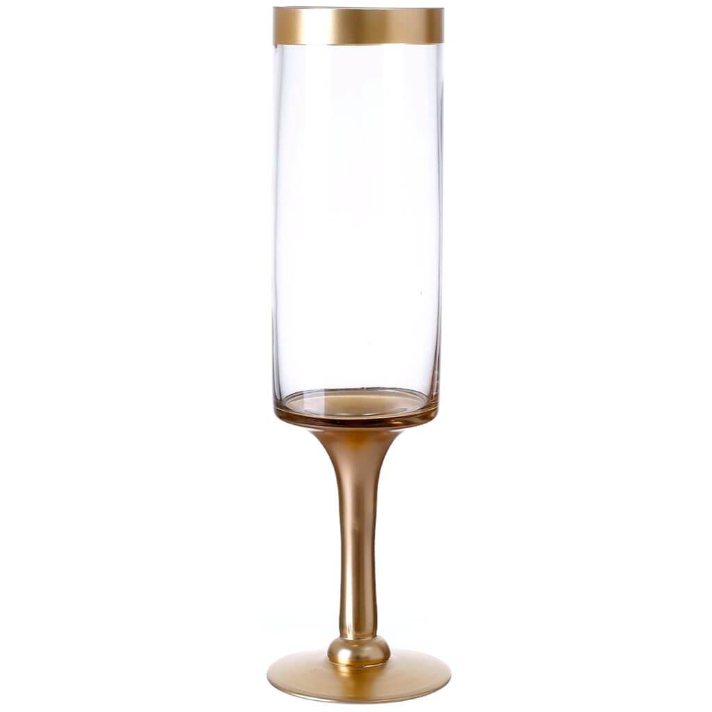 Gold Glass Vase H:19.5in D:4in