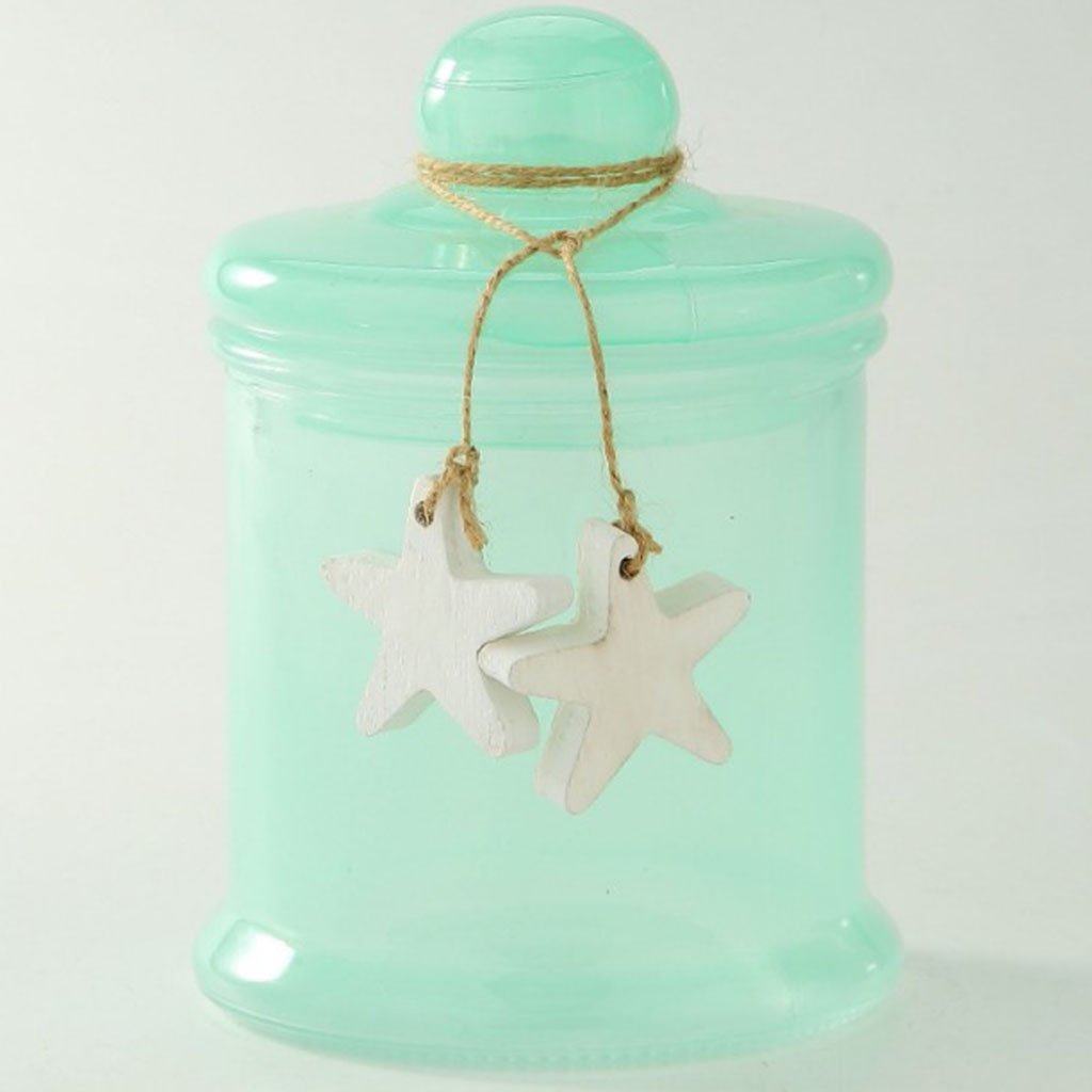 Mint Green Glass Jar with Lid H:7in D:5in