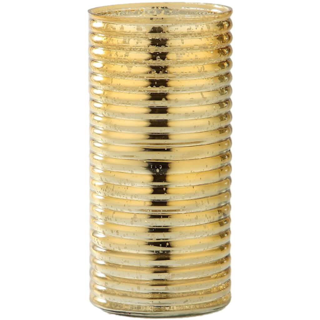 Gold Glass Vase H:9.5in D:4.5in