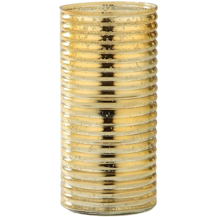 Gold Glass Vase H:9.5in D:4.5in