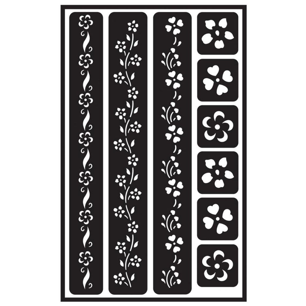 Over N Over Reusable Stencils Flower Border